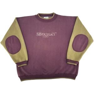 VTG 90s Men's Purple Tan Winona USA Reno Silver Legacy Resort Casino Crewneck XL